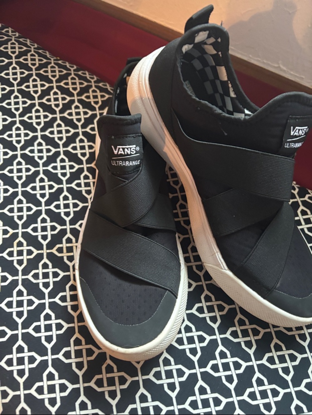 Vans Black Slip-On Ultramarange Sneakers with White Soles